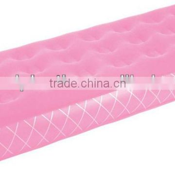 PVC infatable flocked single/double bed/ comfortable air filled inflatable floaked bed for sell