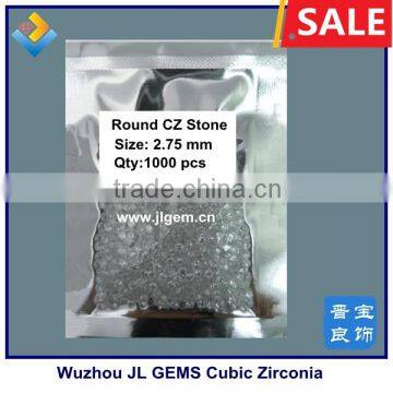 Synthetic Round White Cubic Zirconia gesmtone- Machine Cut Zirconia