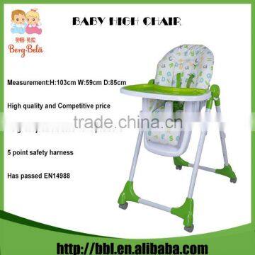 Competitive Price Folding Restaurant Baby Chair Hight Adjustable Portable Dinning PVC High Chair To Toddler Chair photo-4