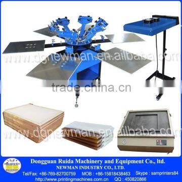 manual t shirt rotary screen printing machine with micro registration