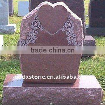 Natural red granite carving headstones