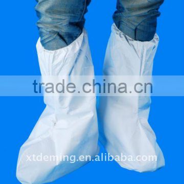 White Disposable Non-woven Foot Cover with Elastic