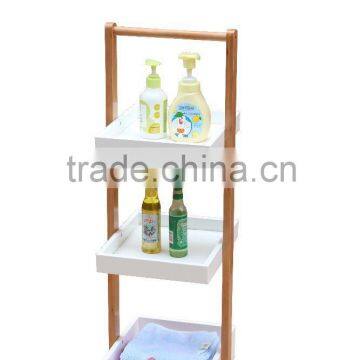 Bamboo frame bathroom rack