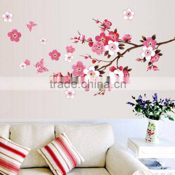 ZY6008 Cherry Blossom Wall Poster Waterproof Background Wall Sticker Stickers for Living Room Bedroom Cafe Home Decor Decal Deca photo-5