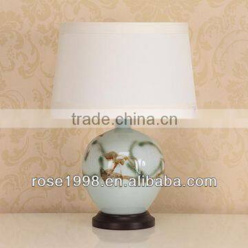 Small Ceramic Desk Lamp With Wood Base photo-6