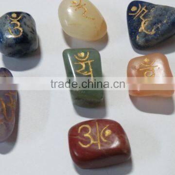 Tumbled Rune Sets With Engraving Chakra Stone Sets photo-5