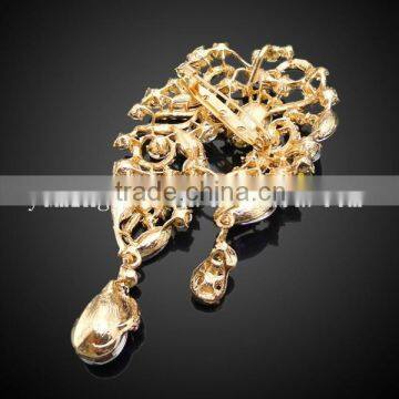 Wholesale High Quality Fashion Gold Color Rhinestones Butterfly Brooch for Made in China High Quality photo-3