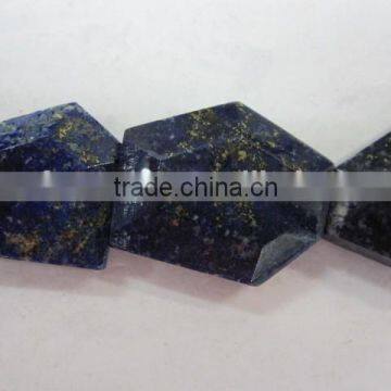 Wholesale lapis lazuli Tumbled flat loosen faceted gemstone for necklace