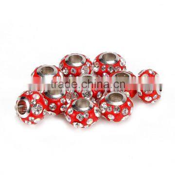 Hot Selling Rhinestone 10 pcs Red Color Glass Beads Loose Beads