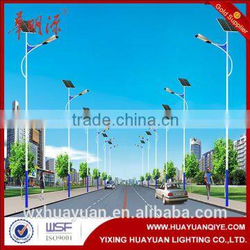 Led steel solar panel street light pole