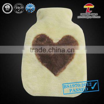 AZO plush hot water bottle cover beaten heart