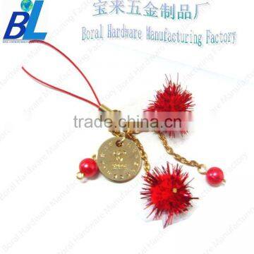 Custom metal coin and ball hanging phone decorations