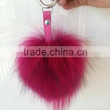 New fashion raccoon fur pom poms keyrings /bag charm for decoration