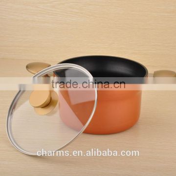 Non-stick 20cm Aluminum Coating Fire Resistant Ceramic Pot