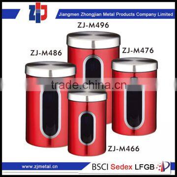 low cost high quality kitchen canister set with rack with window