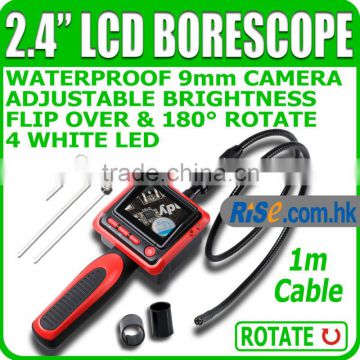 2.4" LCD 9mm Probe 4 LED Lights Video Endoscope Borescope Inspection Camera