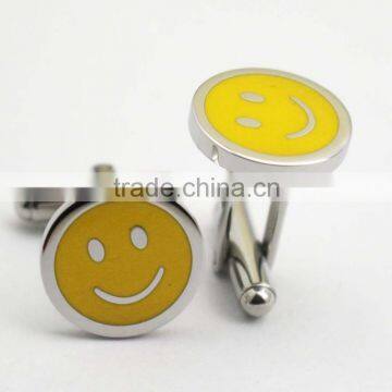 Classic Stainless Steel Baby Face Smiling Emoji Cufflink For Men photo-5