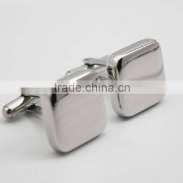 Silver Metal Thick Cufflinks Blanks Custom Square Cufflinks Engravable photo-2