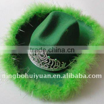 green cowboy hat with light