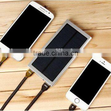 High quality fast charging universal portable charger solar power bank 8000mah