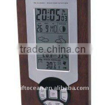 digital LCD radio controlled weather forecast calendar clock with
