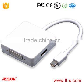 1.5m length white DP to 2.0HDMI DVI VGA Adapter converter cable