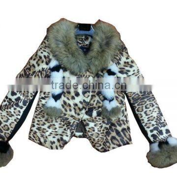 Women winter pattern down jacket topper jacket,leopard print jacket