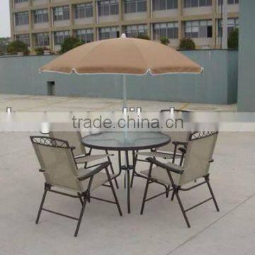 Sun Umbrella Textile Chair and Table Outdoor Furniture Set