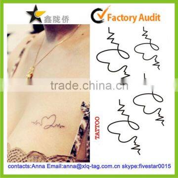 2014 Best price fashion custom sexy chest tattoo sticker