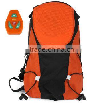 Outdoor sports LED security reflective pilot backpack cycling bag wirelesss remote control cycling outdoor backpack