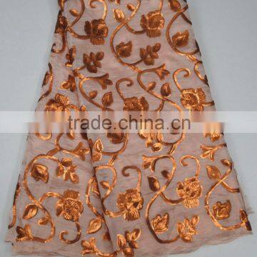 2015 Newest Design Elegant Korea Silk Fabric Nigeria Satin Fabrics Korea Lace Silk photo-3