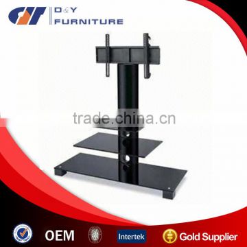 Glass TV Stand with chormed iron tube and tempered glass