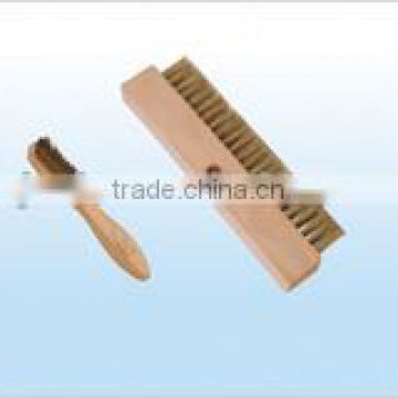 wooden handle wire long handle brass wire brush