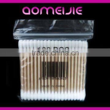 wooden oem pure cotton buds in poly bag