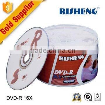 RISENG 4.7GB blank dvd-r 16x/blank aone dvd 16x/blank 16gb dvd r