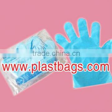 HDPE disposable plastic transparent embossed gloves