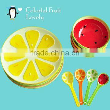 Japanese fruit pattern ceramic flatware set