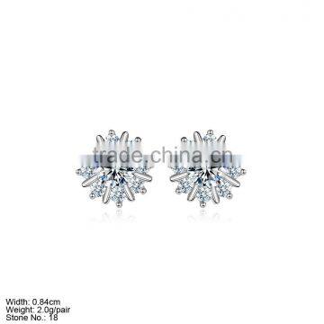 GZA2-028 2016 New Arrival Tiny Diamond Style CZ Stone Studs Earring in 925 Sterling Silver Stud Earrings