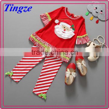 2015 Wholesale baby girls ruffle pants outfit autumn christmas baby girl clothes TR-CA46