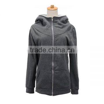 2016 Autumn Winter Women Warm Zip Up Thick Fleece Outerwear Hooded Sweatshirt Hoodies Coat Jacket Black Grey Plus 7 Sizes GZ G3