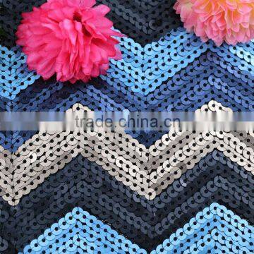 Fashional colorful 5mm dull sequins embroidery design sequins net embroidery fabric color changing sequins