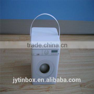 Metal washing machine shape tin box with PE handle