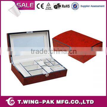 Luxury Treasure Chest Wooden Jewelry Box with Glossy Lacqure Surface