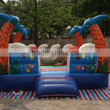 hot sale cartoon inflatable jumper bouncer castle game Tropical theme inflatable bouncer dolphins fun city