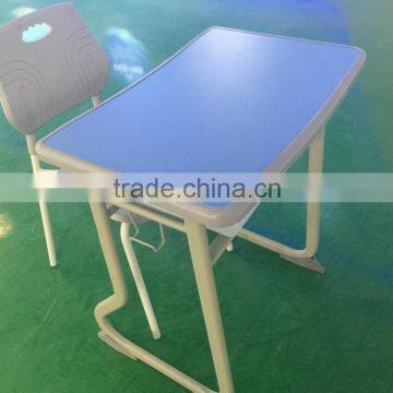 Children's Modern Plastic Cheap School Desk With Bench HXZY037 photo-5