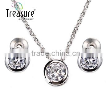 Body jewelry cubic zirconia jewellry set pendant necklace and stud earring