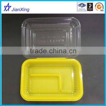 Custom color disposable plasic lunch box container with compartments