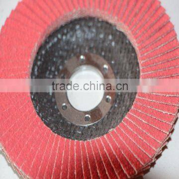 4 inch Cheap Calcine Ceramic Flap Disc for polishing with fiberglass backing made in linyi dongtai