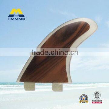 Browrn wood surfboard fins