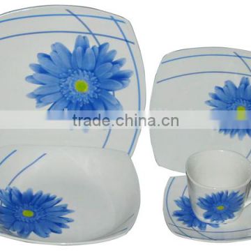 High quality square shape elegance porcelain dinner set alibaba china